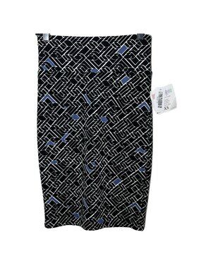 LuLaRoe Womens XS Pencil Skirt Black Blue Stretch Casual Work Midi